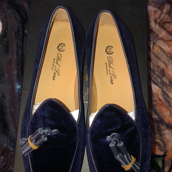 Black Velvet Italian Loafer with Black Tassel - Picture 2 of 5